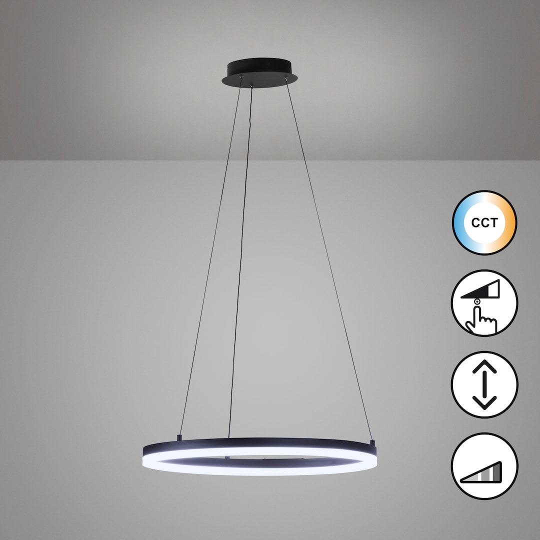 FISCHER & HONSEL LED Pendelleuchte SIRKO 60 cm sandschwarz