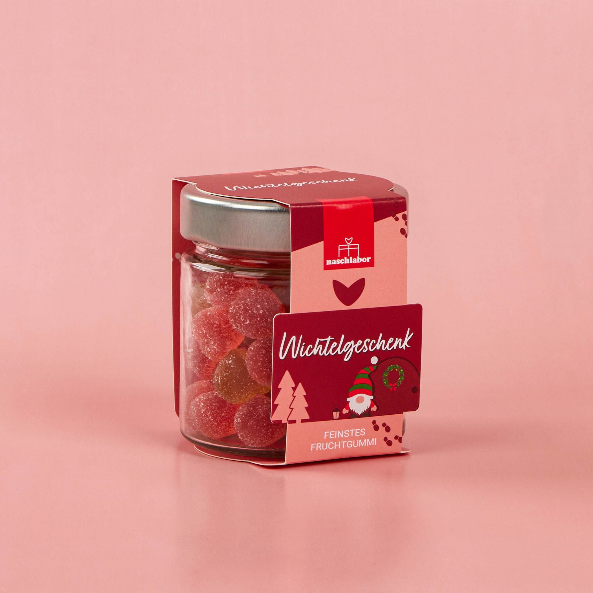 naschlabor Wichtelgeschenk Fruchtgummi in Geschenkglas