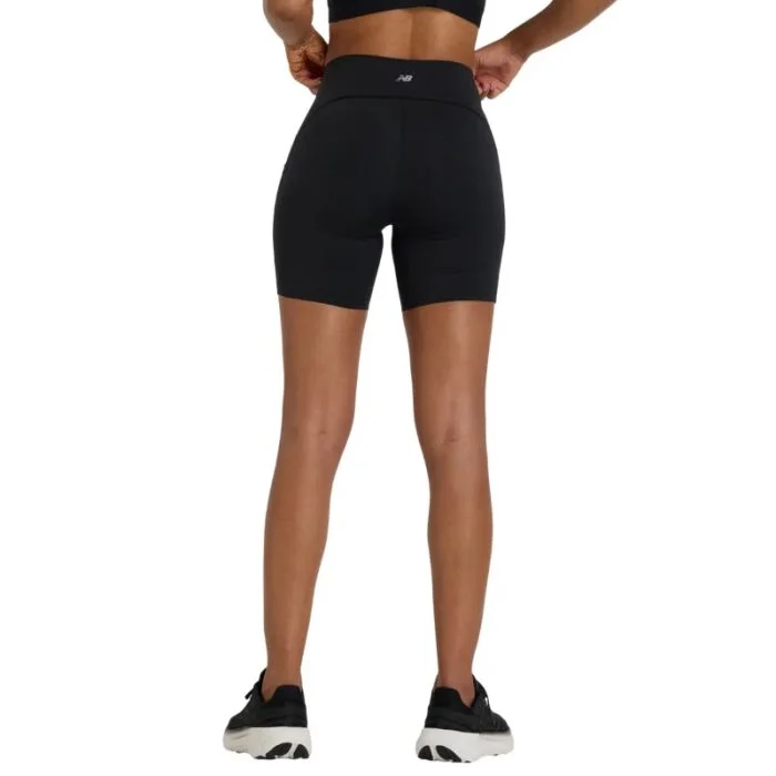 New Balance Dame Korte tights NB Sleek Pocket High Rise 6 Inch Shorts Sort