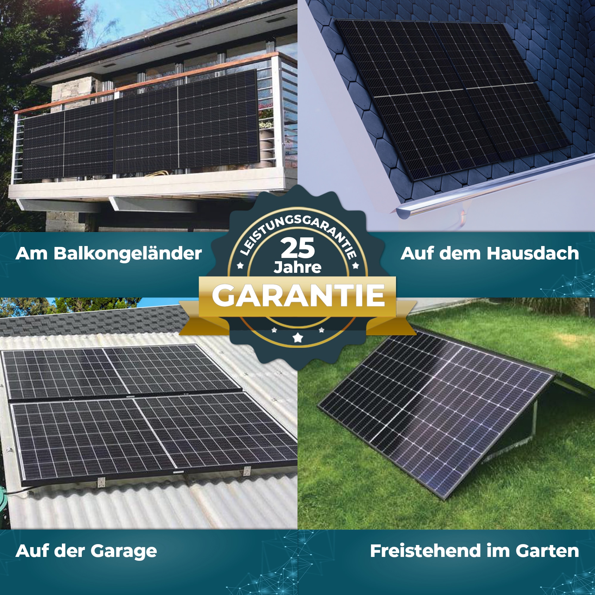 Veska Solaranlage 3000 W Photovoltaik Balkonkraftwerk Bifazial WiFi Smarte PV Anlage 3000 Watt
