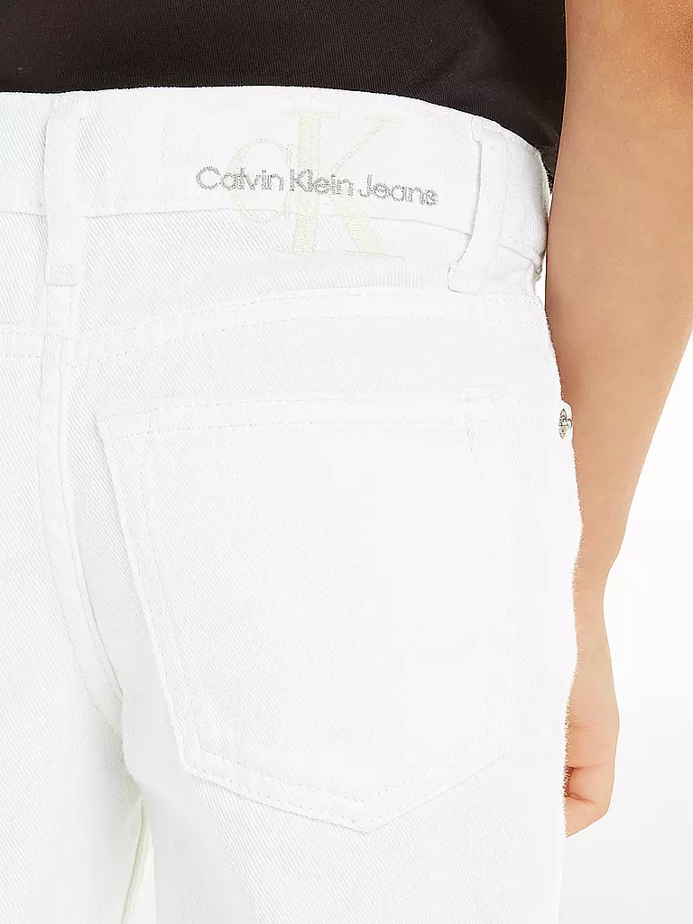 CALVIN KLEIN JEANS Mädchen Jeans Straight Fit  weiss