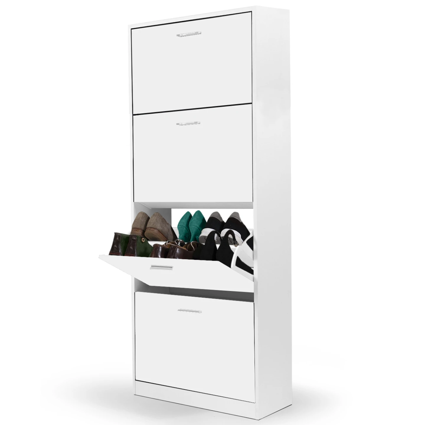 Meuble à chaussures 24 paires KLARK 4 portes blanc