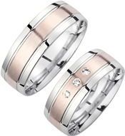 Trouwringen rood en witgoud met Diamanten breedte 7 mm