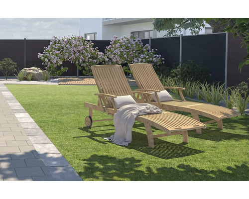 Teakhouten tuinligstoel