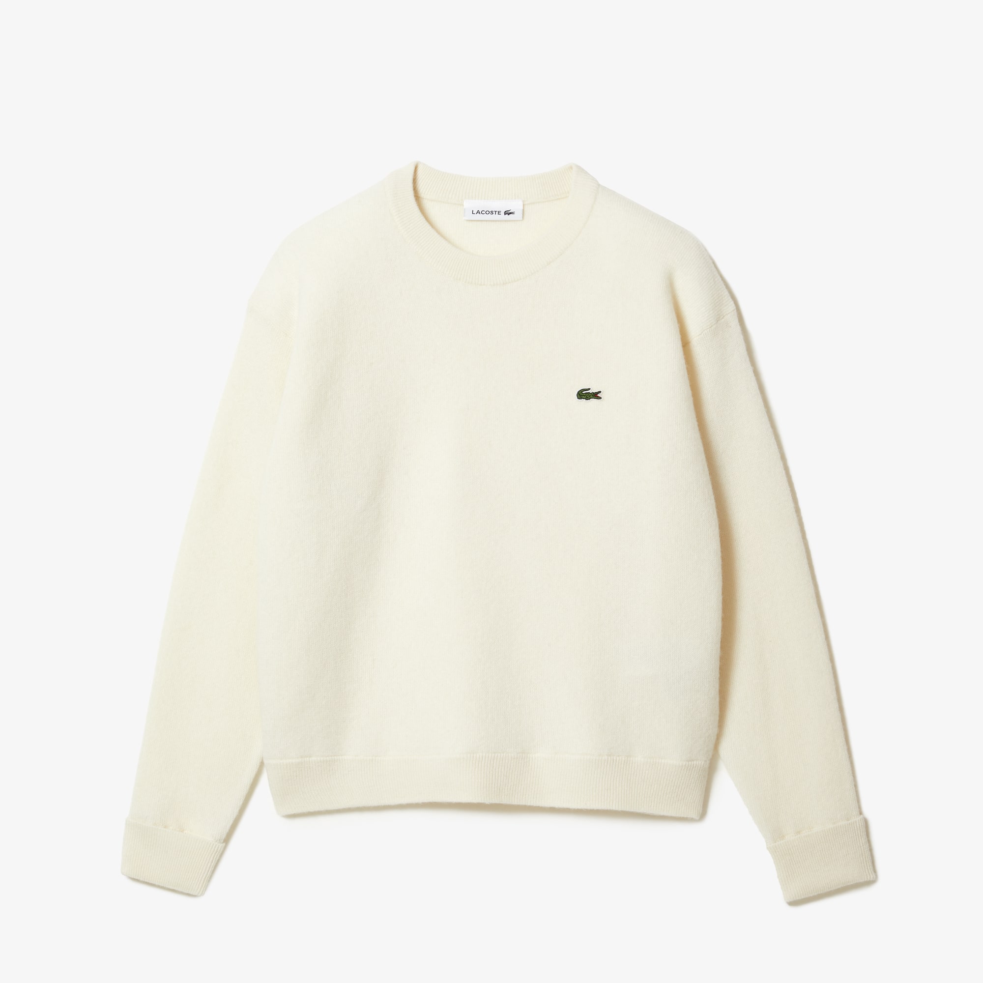 Pull femme Lacoste col rond en laine Pullovers - Blanc - Lacoste - Femme