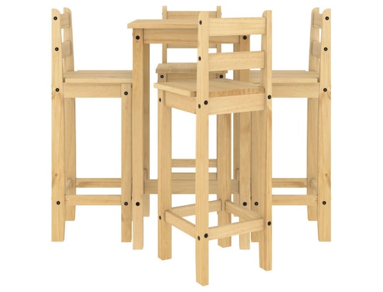 VIDAXL - Ensemble table et chaises Ensemble de bar 5 pcs bois de pin massif