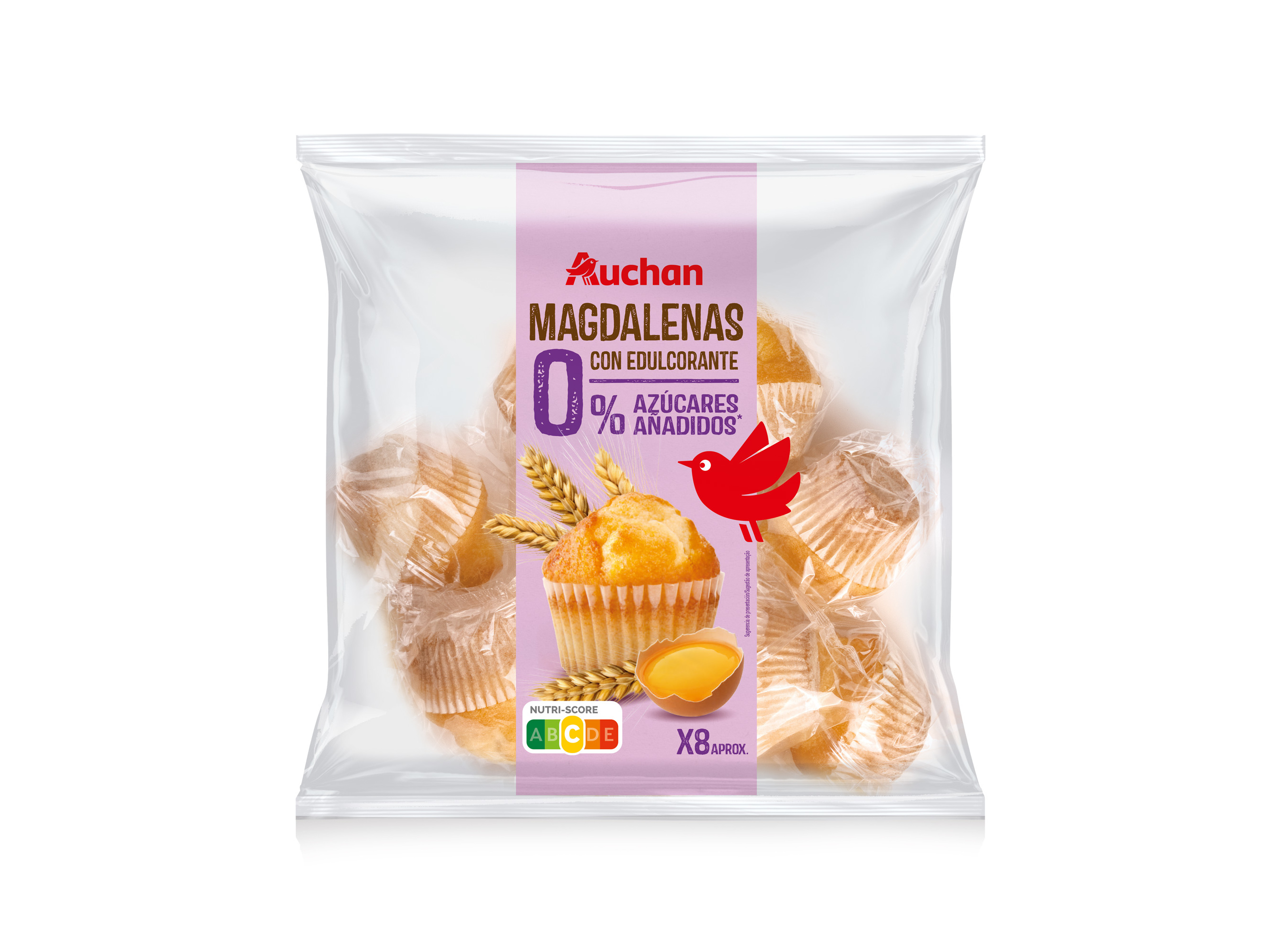 MADALENAS AUCHAN SEM AÇÚCAR 240G