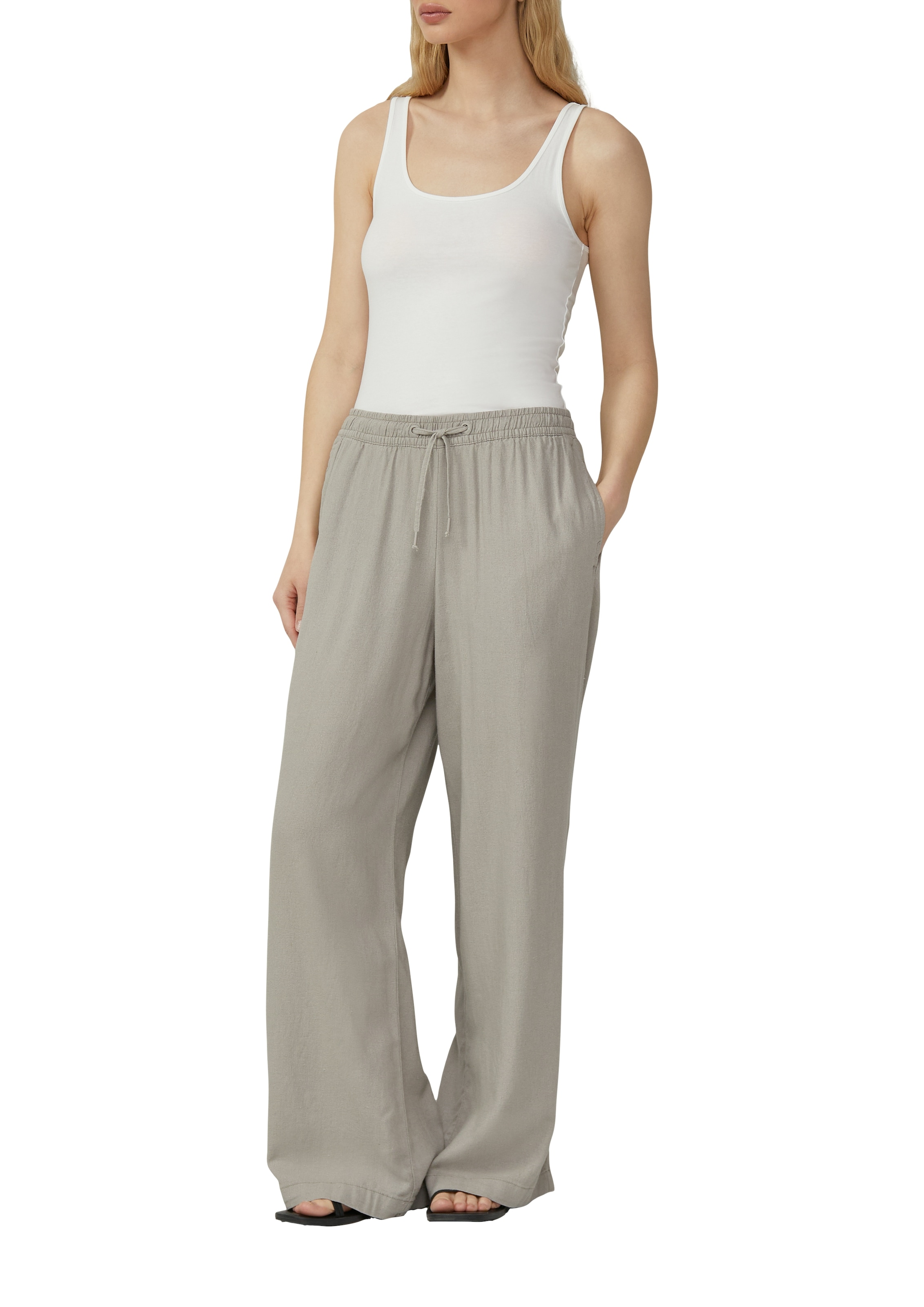 QS Leinenhose  Sommerhose mit elastischem Bund und Tunnelzug