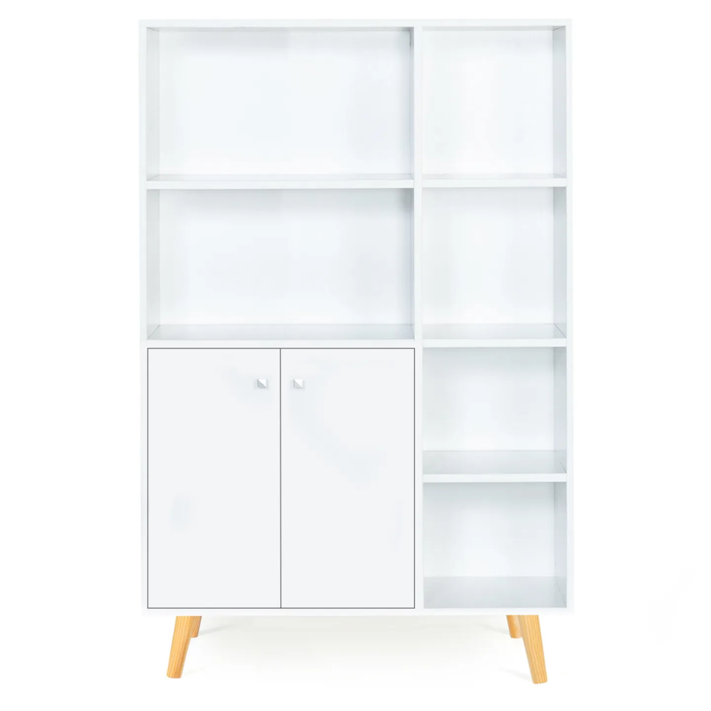 Bibliothèque 2 portes EMMIE scandinave blanc