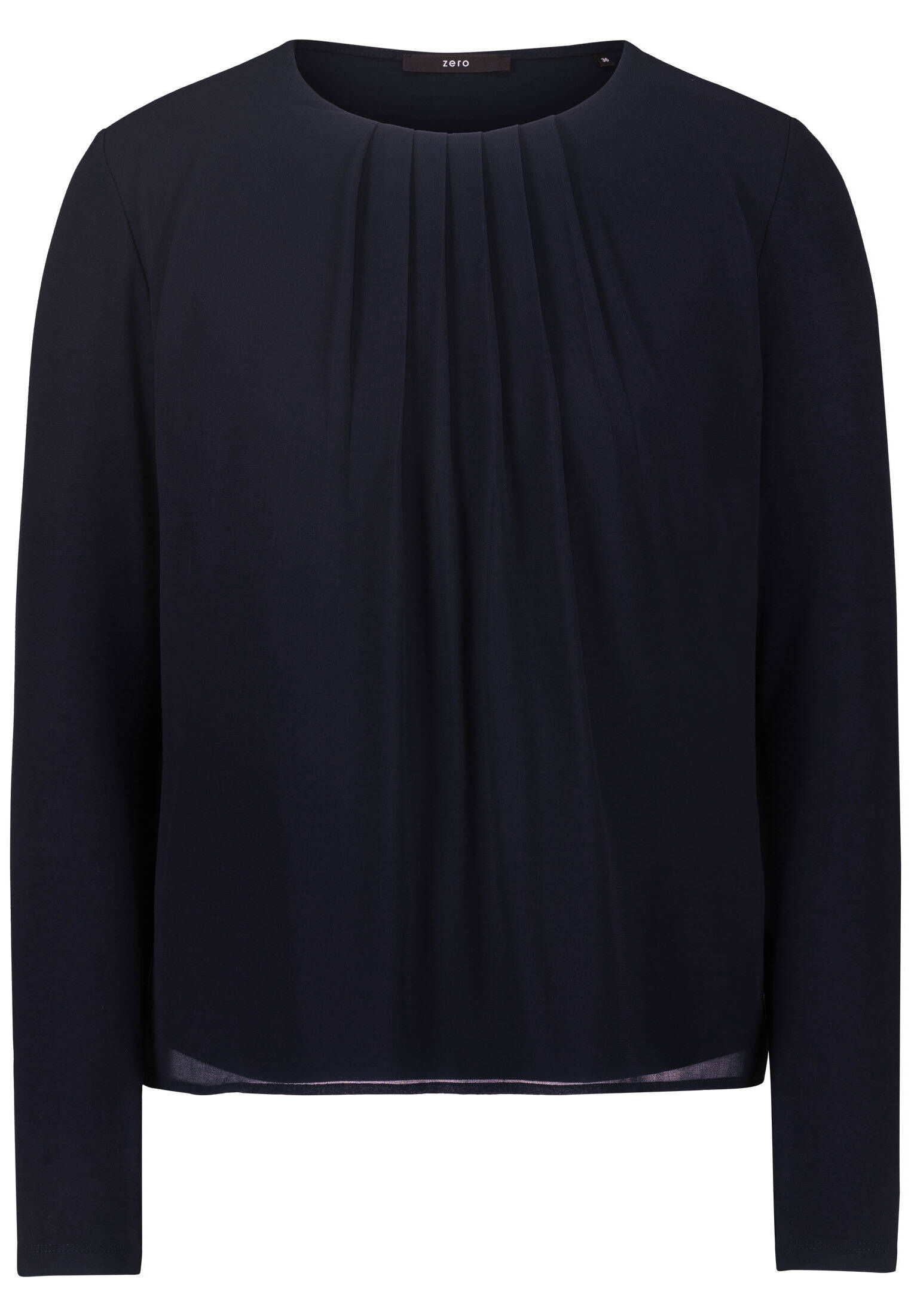 zero| Damen Blusenshirt mit Rundhalsausschnitt