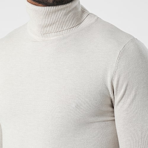 Pull Col Roulé J663 Beige
