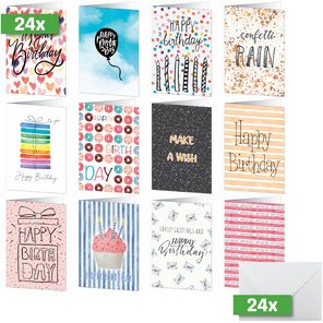 Set de cartes d'anniversaire 'Colorful Birthday Fun'