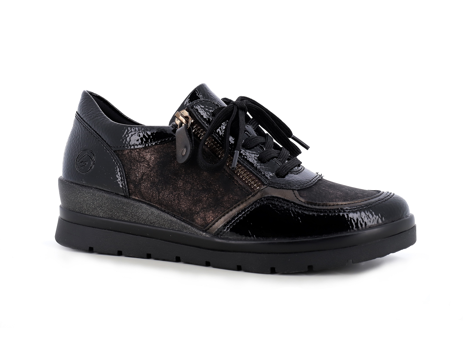 Remonte-R0701 Matières combinées Noir Bronze