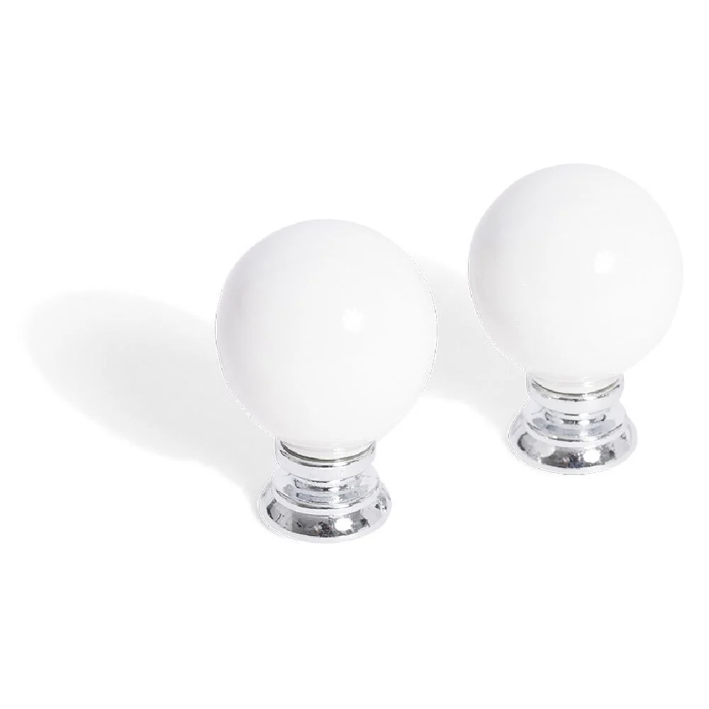 Bouton de meuble en céramique blanc Ø25 mm