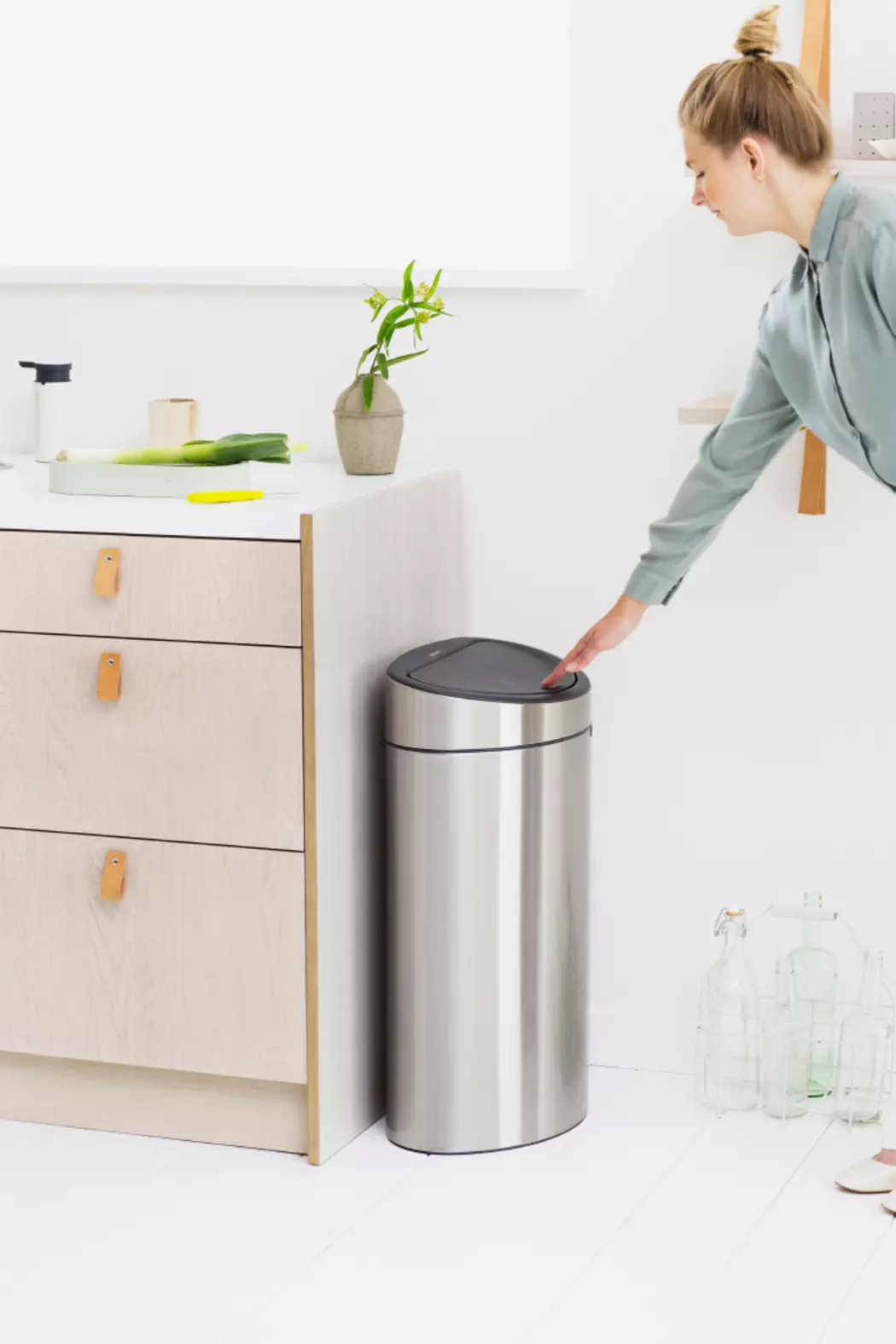 Touch Bin Matt Steel 10+23l