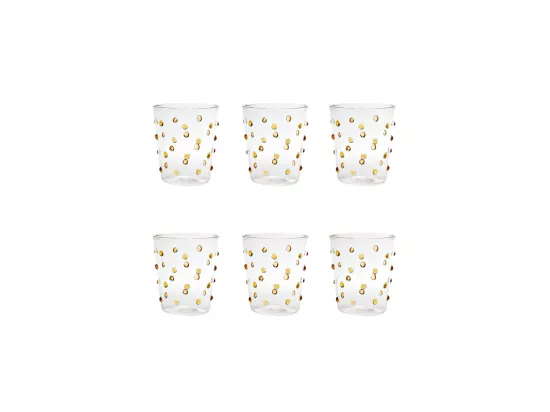 Zafferano Party Tumbler Verre Or Jaune 45 Cl Set de 6 Pièces en Verre