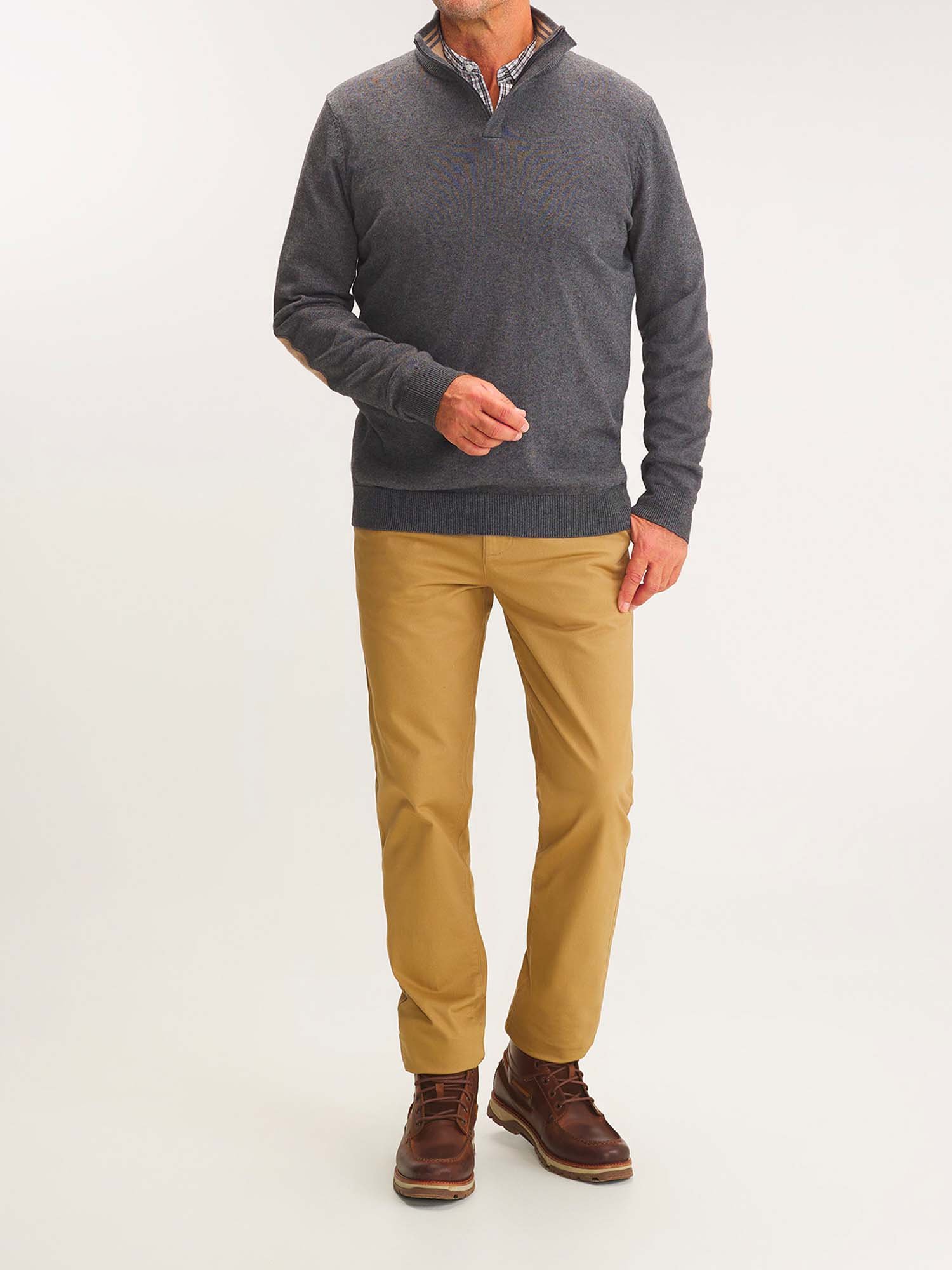 Pull Homme Col Camionneur Gris