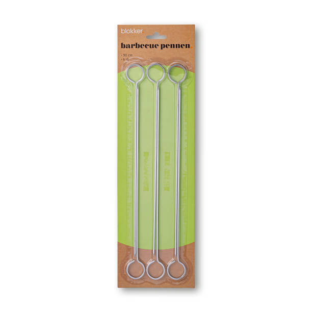 Blokker BBQ Pennen, 30CM - 6 stuks