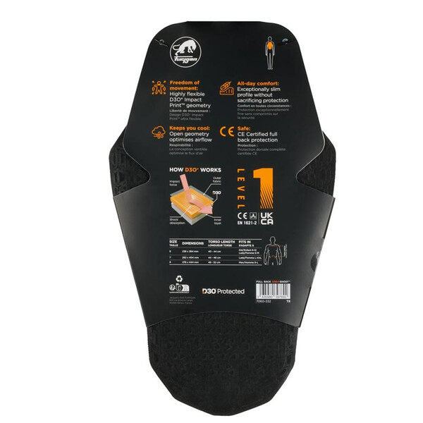 Furygan - Dorsale Full Back Ghost™ D3O® Orange