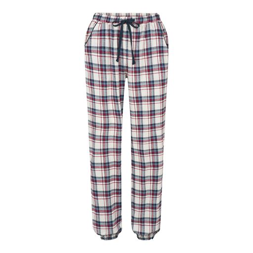 Lady Avenue Cotton Flannel Pyjamas, Blue/Red Checks, M