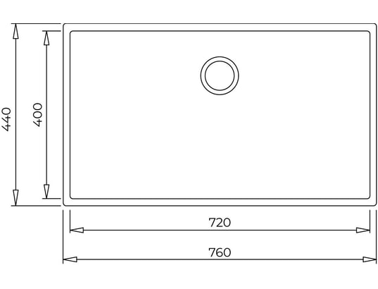 TEKA - Evier sous plan Square 72.40 TG N, sous plan , 76 cm