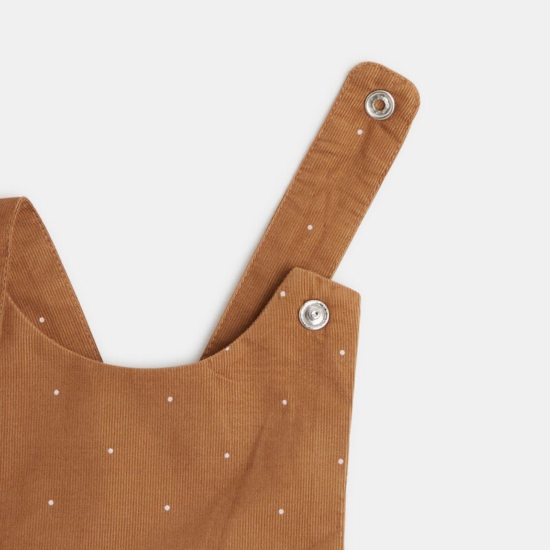 Robe velours à pois marron naissance Marron