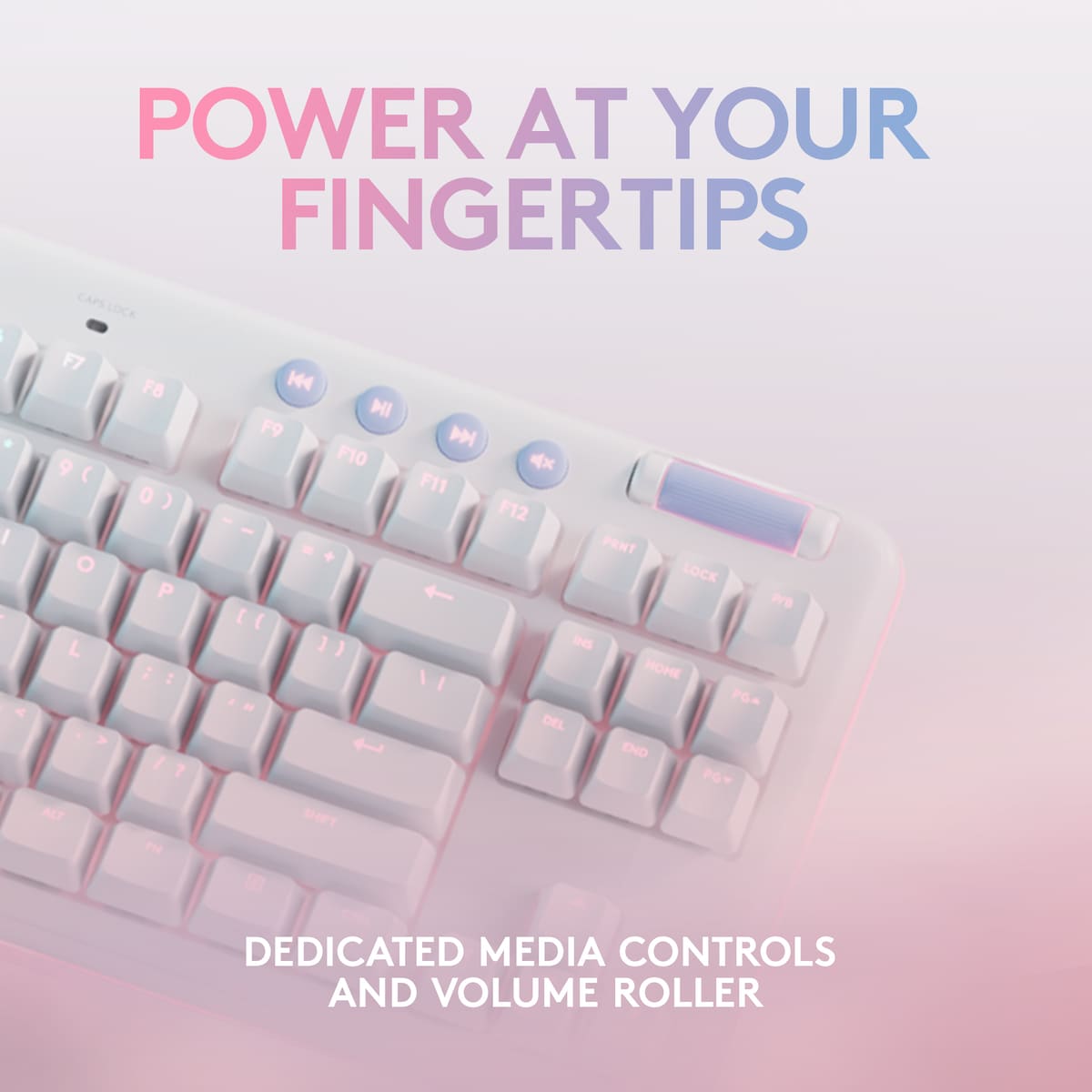 Logitech G715 Linear trådløst gamingtastatur (hvit)