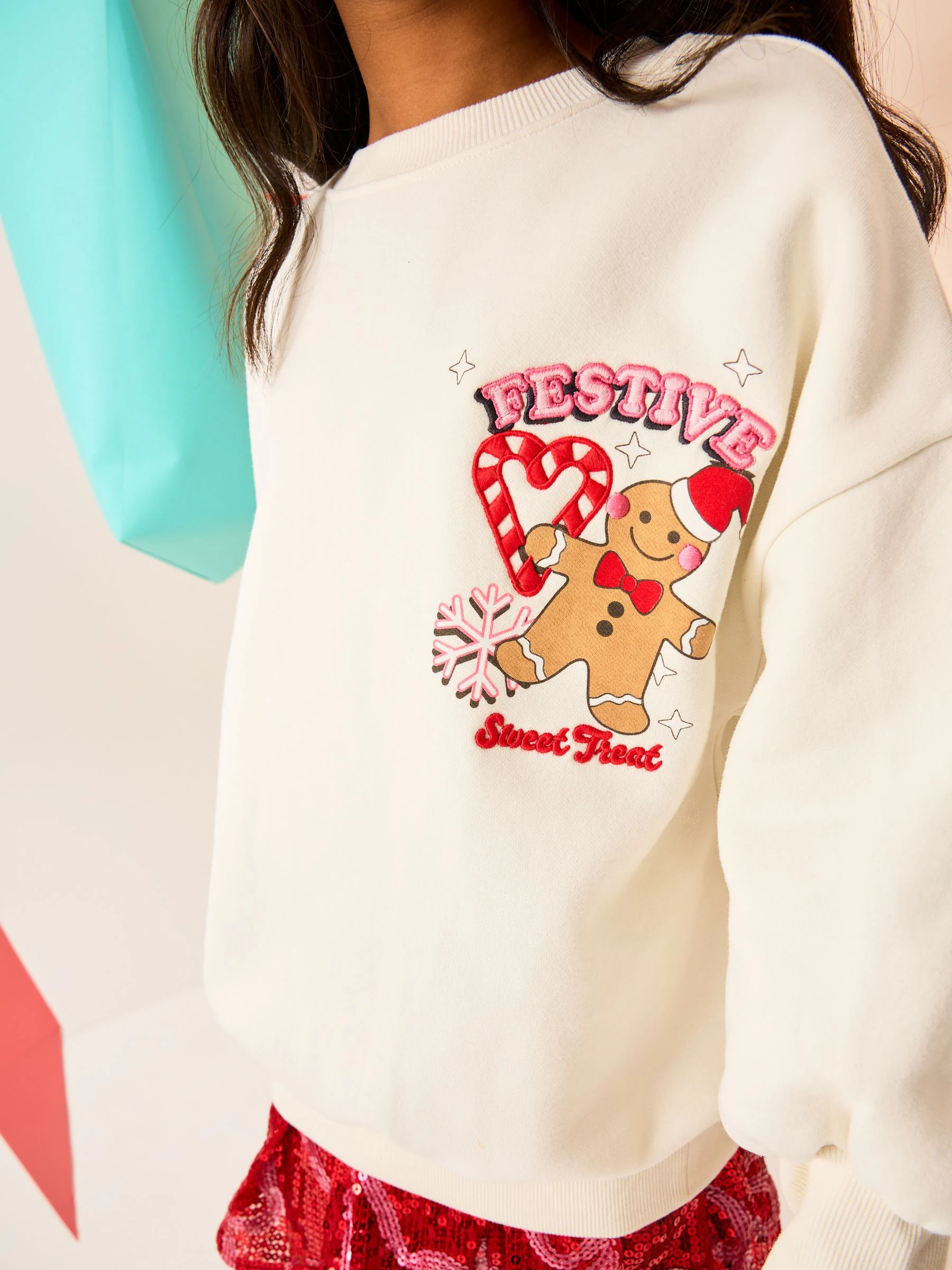 Cream Gingerbread Festive Baking - Kerstsweatshirt (3-16jaar)
