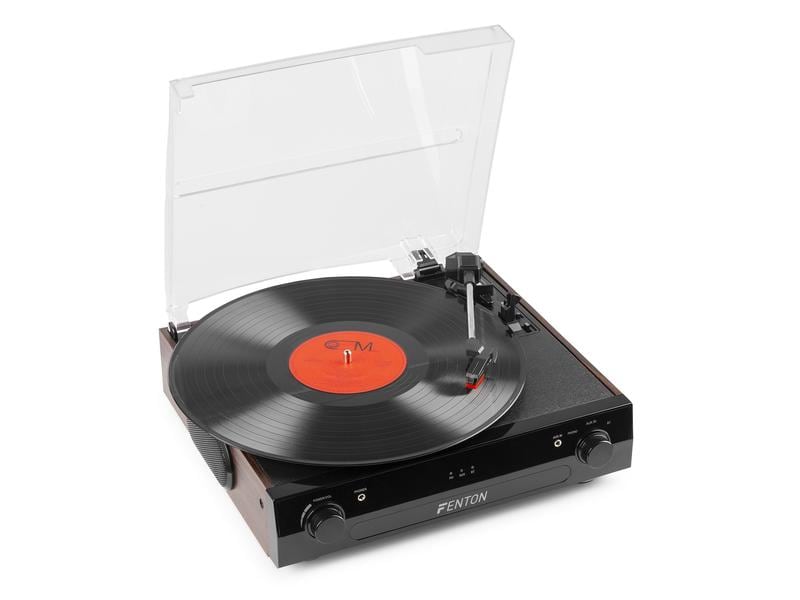 Fenton Plattenspieler mit Bluetooth RP102B Braun Retro Plattenspieler mit Bluetooth