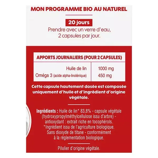 Biosens Ômega 3 Orgânico à Base de Plantas - 40 Cápsulas