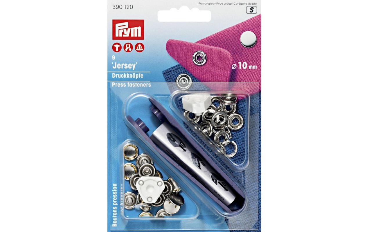 Druckknöpfe Jersey Kappe Silber, 12 mm, 9 StückNähfreie Druckknöpfe mit glatter Kappe
