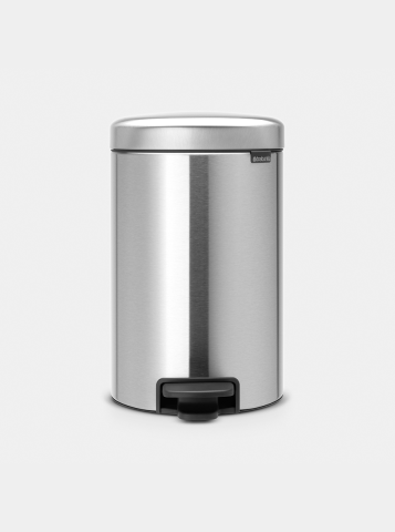NewIcon Pedaalemmer, 12 liter, kunststof binnenemmer - Matt Steel