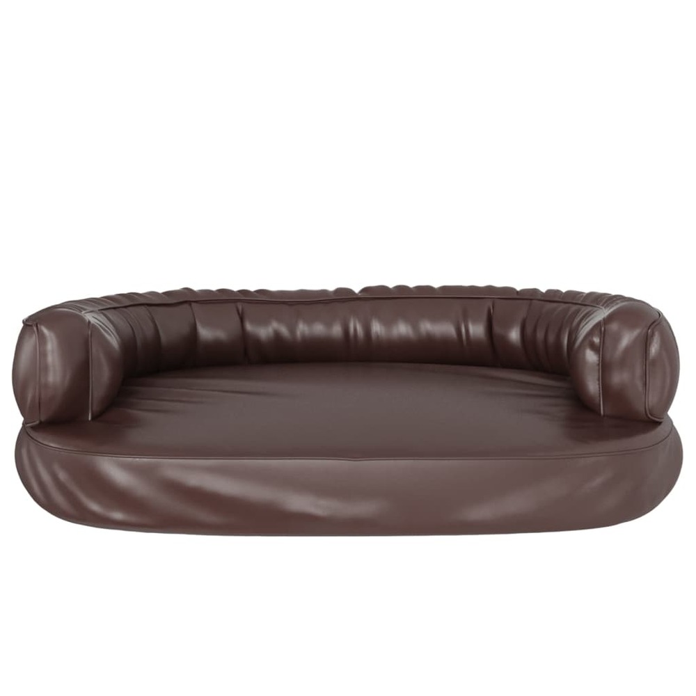 Lit pour chien ergonomique mousse marron 88x65 cm similicuir