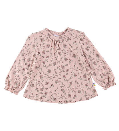 Joha Bluse - Bambus - Mattrosa m. Blumen