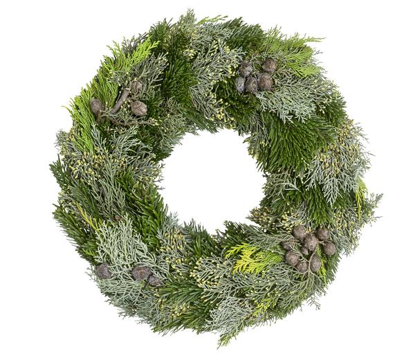 Dehner Premium Adventskranz aus Koniferen-Mix,