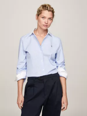 Camisa de corte regular com gola contrastante