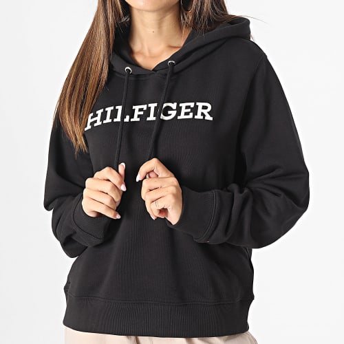 Sweat Capuche Femme Regular Monotype Embroidery 0296 Noir
