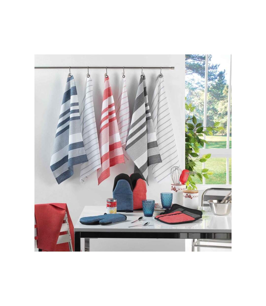 Lot de 2 Torchons de Cuisine Harold 50x70cm Gris