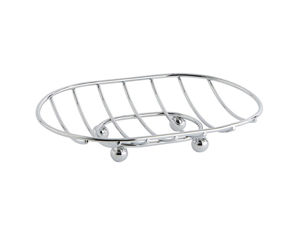 SABONETEIRA AUCHAN ESSENCIAL METAL PRATEADO 12X8CM