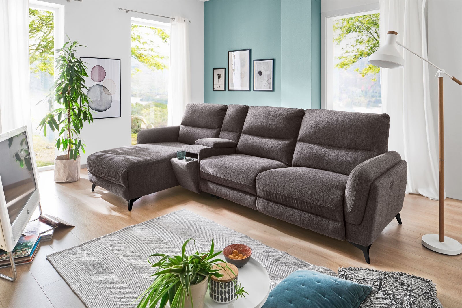 Polstergarnitur Miami, Ambiente dark grey