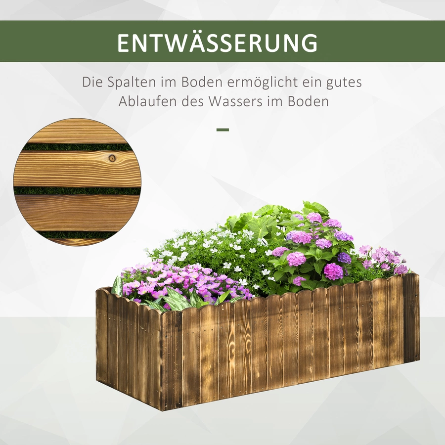 Outsunny Hochbeet mit Holzplatte braun