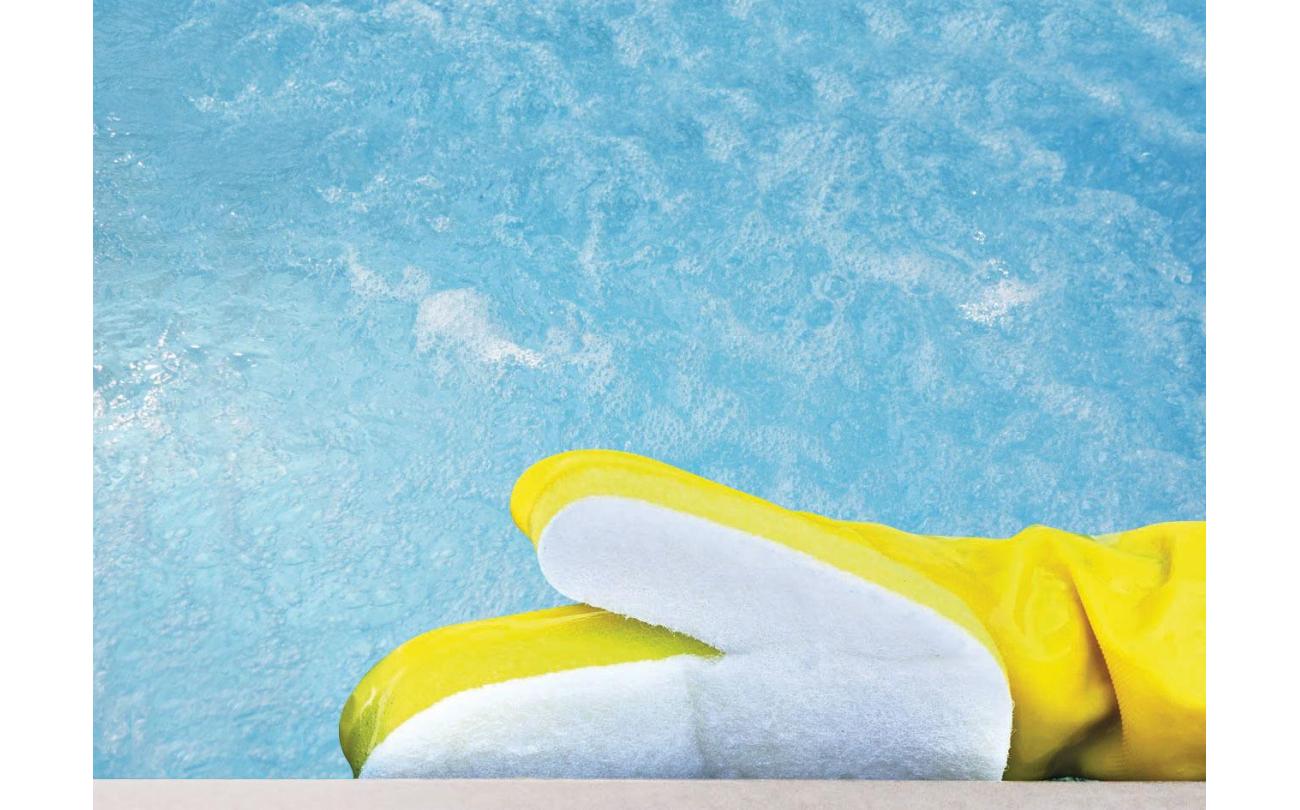 Scrub-O schoonmaakhandschoen voor zwembad en spa