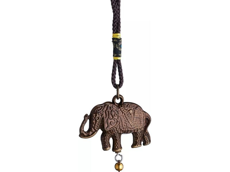 relaxdays Windspiel Feng Shui Elefanten 45.5 cm Metall-Windspiele