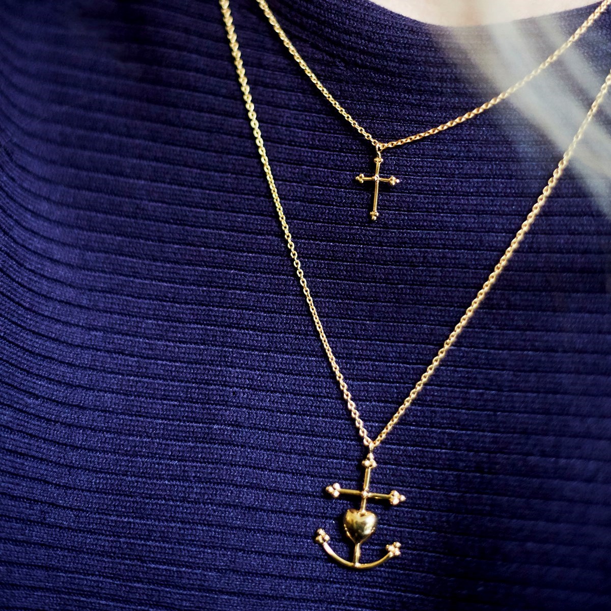 Collier argent grande croix de Camargue