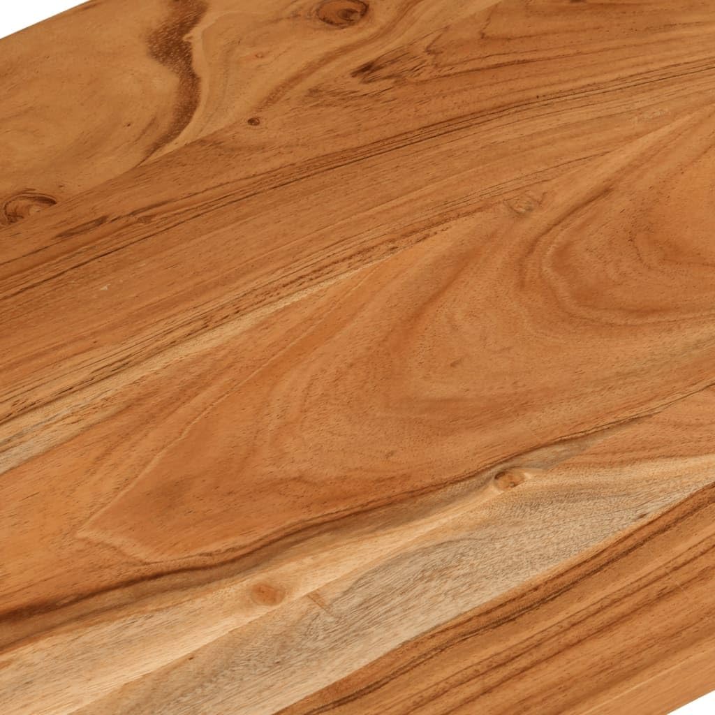Tischplatte aus massivem Akazienholz, 120 x 50 x 2,5 cm, rechteckig mit gebogenem Rand, für Büro und Zuhause, robuster und langlebiger Tisch mit natürlicher Oberfläche, glatte Oberfläche