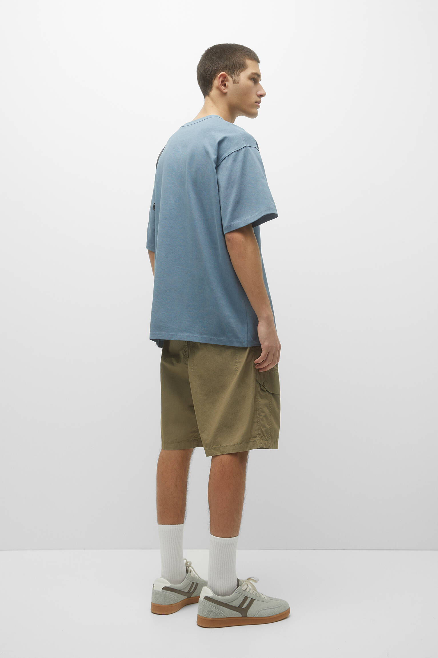 CAMISETA DE MANGA CURTA DE PESADO - AZUL