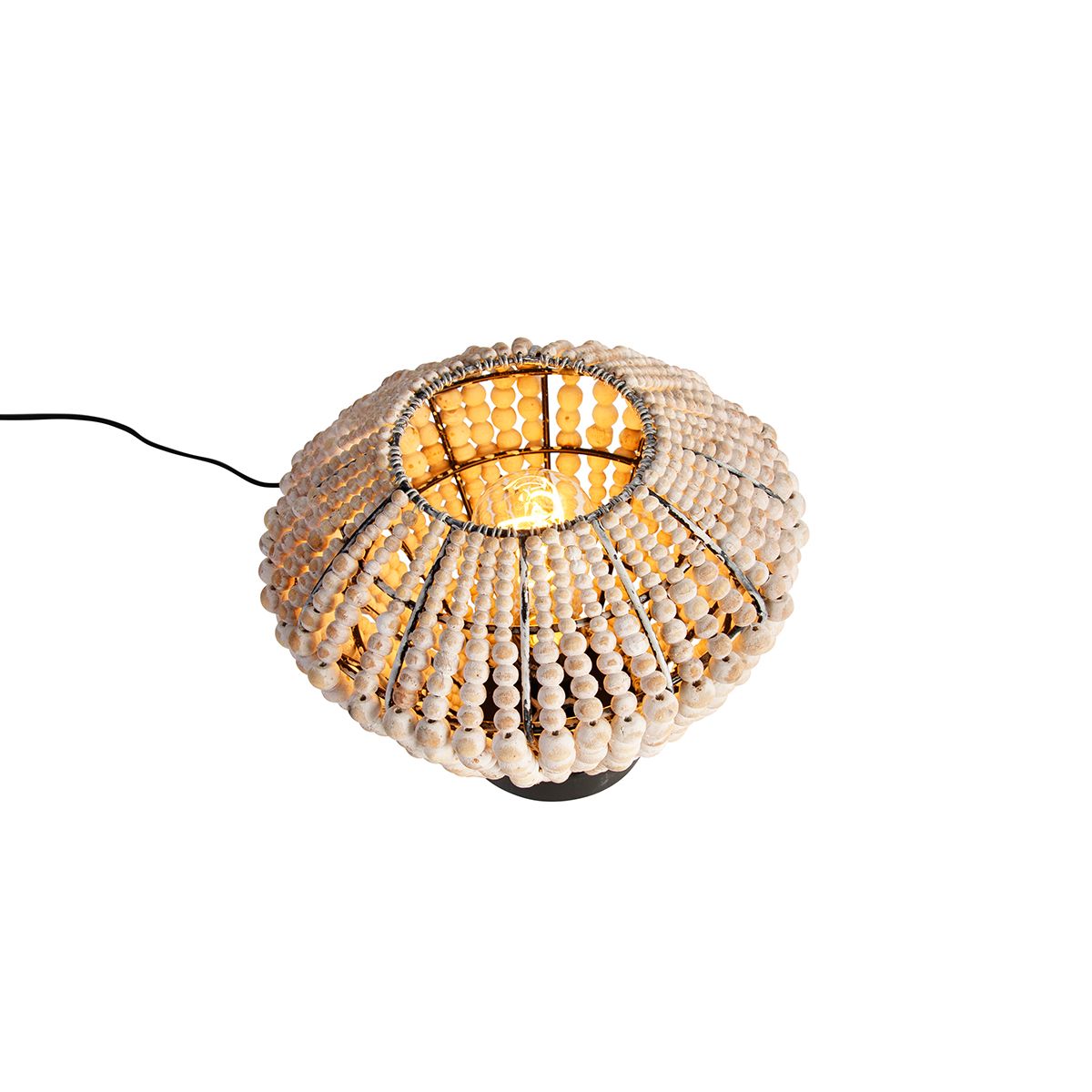 Oosterse tafellamp beige met kralen - Moti