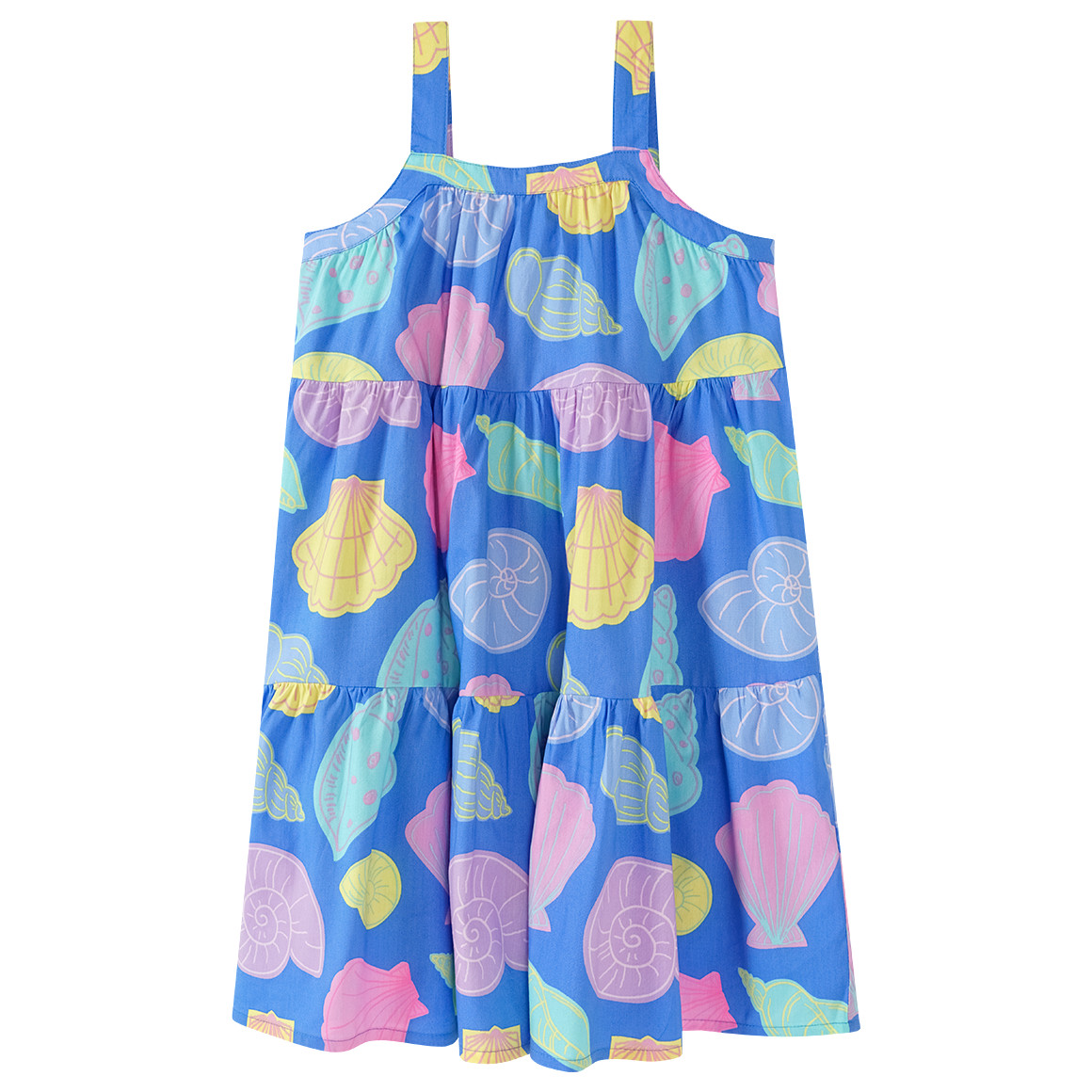 Topolino Mädchen Kleid mit bunten Muscheln blau / bunt