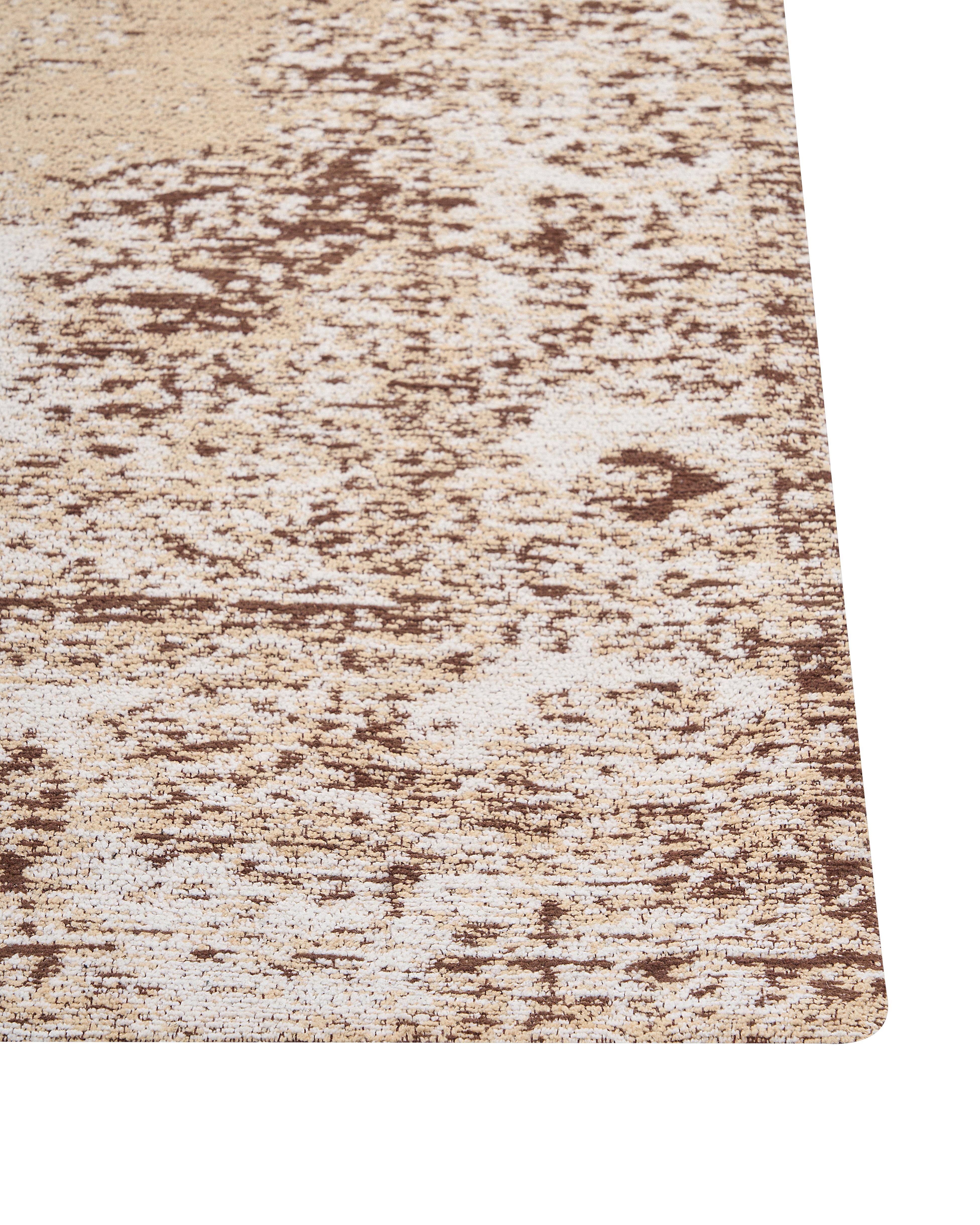 Vloerkleed ALMUS Bruin 80 x 300 cm Katoen