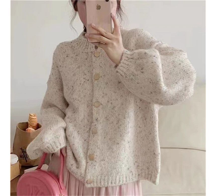 Rred - Melange Cardigan met ronde hals